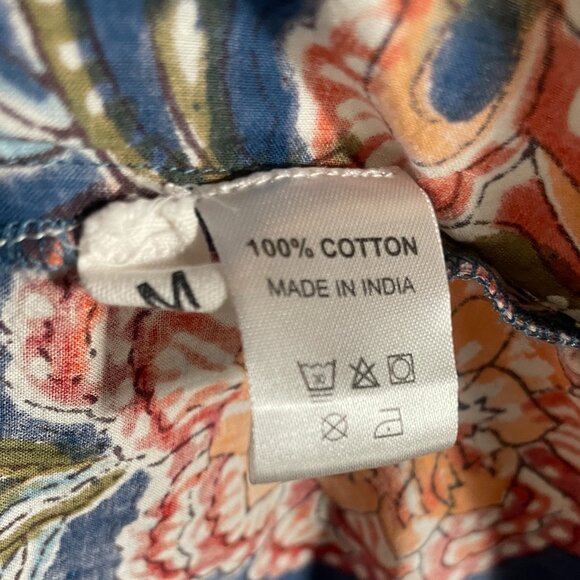 Fitzroy & Willa Marti Tiered Dress M medium blue floral block print India - Picture 9 of 9